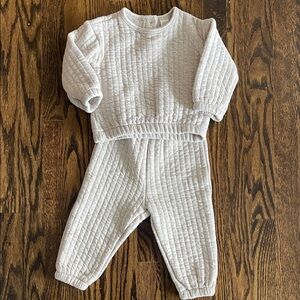 H&M Organic Cotton Baby Set in Cream